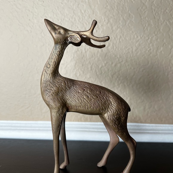 Vintage MCM Brass Reindeer, Deer, Antlers, Bambi, Christmas Decor, Naturalist - Picture 2 of 8